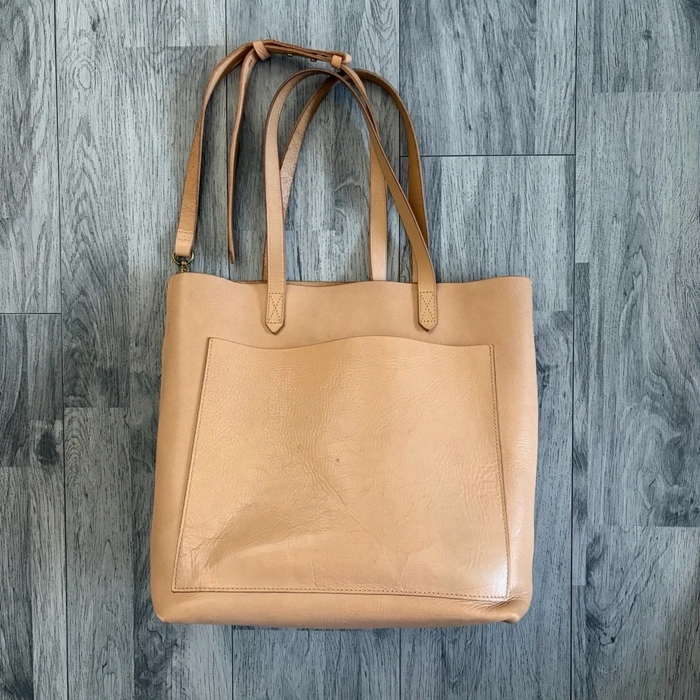 Madewell Tan Leather Tote Bag - Picture 2 of 12
